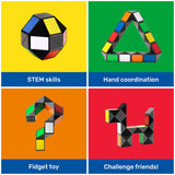 Rubik's Twist, Colorful 3D Puzzle Classic Brain Teaser Retro Fidget Toy Bend & Twist Into Shapes Objects Animals, for Adults & K