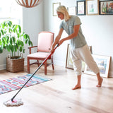 FAMEBIRD 4 Pack Spin Mop Replacement Heads Microfiber Mop Refills Replace Heads Safe for All Hard-surfaced Floors Includes 2 Extra Microfiber