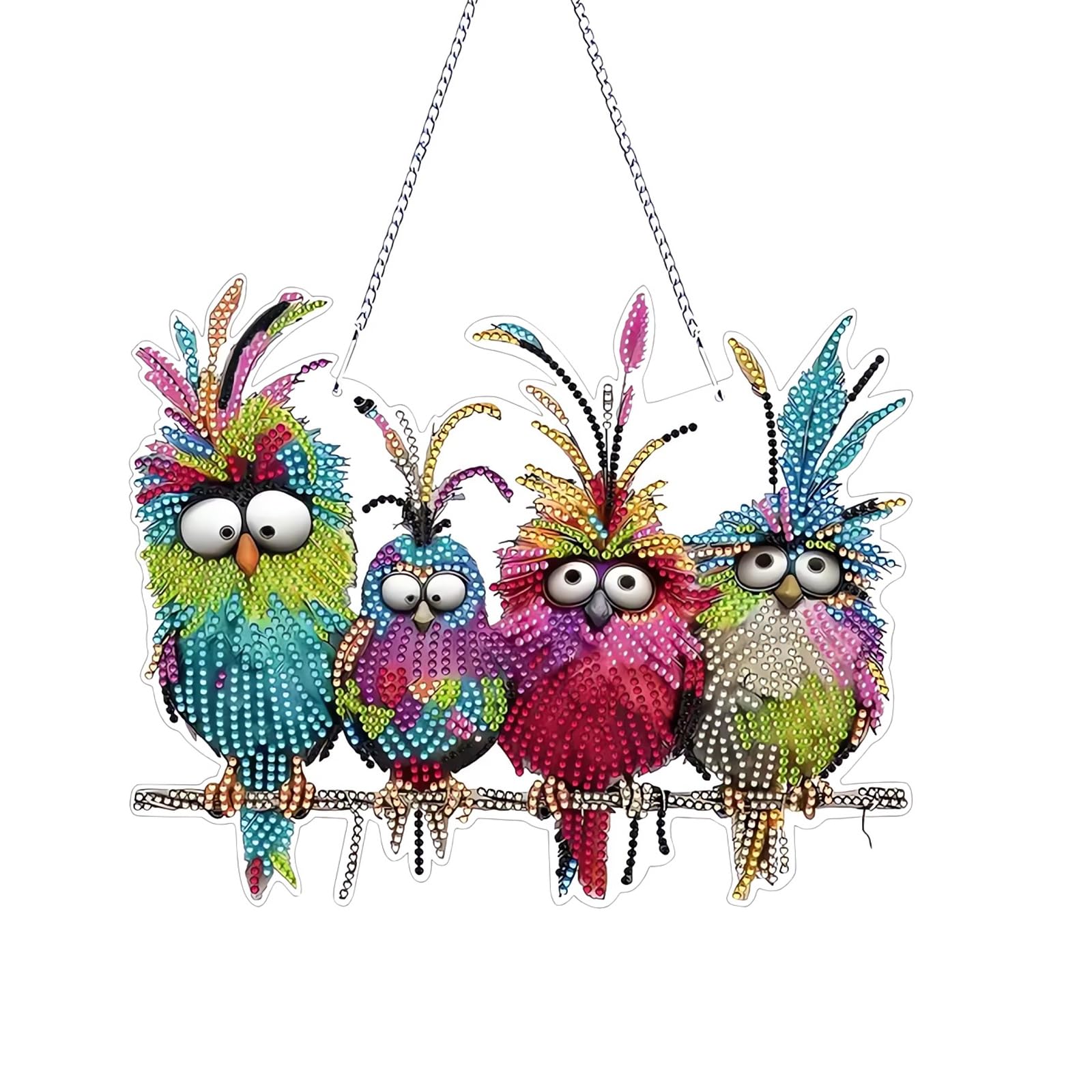 NQRSBUI DIY Hanging Diamond Art Kits for Adults, Bird Double Sided Diamond Art Painting Suncatchers Pendants, Crystal Gem Craft 