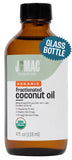 J MAC BOTANICALS Organic Fractionated Coconut Oil (4 oz Glass Bottle) Organic Carrier Oil and moisturizer