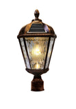 Gama Sonic Outdoor Solar Post Light, Brushed Bronze Finish Aluminum, Royal Bulb, Clear Rain Glass, 3-inch Fitter for Lamp Posts 