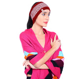 Bharatasya Soft Mix Yarn Knitted Ski Warm Woolen Headband. Maroon