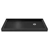 DreamLine SlimLine 32 in. D x 60 in. W x 2 3/4 in. H Right Drain Single Threshold Shower Base in Black, DLT113260288