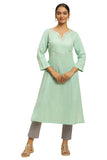 W for Woman Women's Cotton Solid Regular Kurta (23AUW19871-220625_Mint Blue_12)