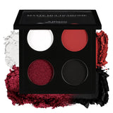 Afflano Gothic Red Makeup Eyeshadow Palette, Matte White Black Red Eye shadow, Ultra-Pigmented Chrome Red Glitter Eyeshadow, Int