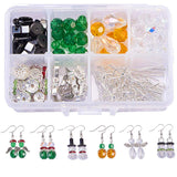 SUNNYCLUE 1 Box DIY Make 6 Pairs Crystal Bead Dangle Earring Making Starter Kits White Snowman Red Angel Glass Bead Christmas Tr