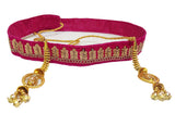 Navti Creations WomenS Pink (Raani) Kamarband (Bridal Belt) With Golden Embroidery (Adjustable) Width 3Cm /Waist Hip Belt/Lehng