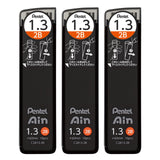 Pentel Ain AMZ-XC28132B3P Mechanical Lead, 0.05 inches (1.3 mm), 2B, 3 Pieces