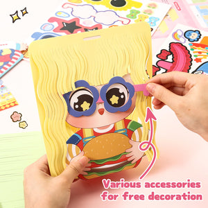 Hairstyle Design Crafts Kit, Creative Paper Doll Hair Accessories Arts and Crafts for Kids 8-12, DIY Girls Hair Stylist Educatio