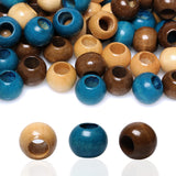 150 Pieces 20mm Wood Beads Large Hole Macrame Wooden Beads Variety Pack, Colored Wooden Loose Beads for Craft/Garlands/Home Part