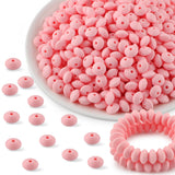 Kovict 300Pcs 12mm Silicone Lentil Beads, Silicone Spacer Beads for Necklace Bracelet Keychain Pens Craft(Candy Pink)