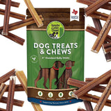 Supreme 6-inch Standard Bully Sticks by Sancho and Lolas (25 Pack) All-Natural, Long-Lasting Dog Chew Treats - Free-Range, Grass