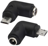 AAOTOKK 90 USB Right Angle Mini USB Male to DC 5.5x2.1mm Barrel Power Connector 5V Charger (2Pack)
