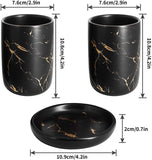 Qulable Black Bathroom Accessories Set Complete, 4 Pcs Ceramic Bathroom Decorations Accessories Sets Includes Lotion Dispenser,