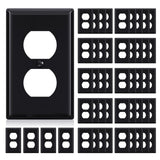 ELEGRP Duplex Receptacle Outlet Covers, 1-Gang Standard Size Wall Plates, Unbreakable Polycarbonate Dual Outlet Faceplates Cover
