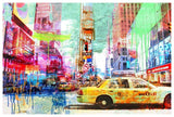 Taxis In Times Square 2.0-Paper Art-62,,X42,,