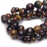 Chicager 6mm Natural Stone Beads for Jewelry Making,Colorful Tiger Eye Polished Smooth Round Gemstone Beads for Bracelet Necklac