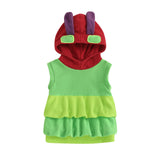 Kids Toddler Baby Boys Girls Holloween Hungry Caterpillar Costume Fleece Hooded Sweatshirt Party Cosplay (Green, 0-6 Months)