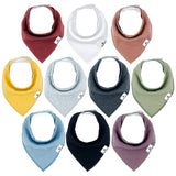 DiaperSquad's 10-Pack Baby Bibs for Drooling and Teething, Bibs for Boys, Baby Girl - Solid Cotton Baby Drool Bibs (Earthy Color