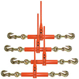 VULCAN Load Binder with 2 Grab Hooks 4 Pack Ratchet Style 7,100 Pound Safe Working Load (Works with 5/16 or 3/8 Inch G70 o