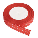 MECCANIXITY Grosgrain Ribbons 25 Yards 3/4 Inch Bright Red with White Dots Ribbon Bow Decoration for Crafts Gift Wrapping Weddin