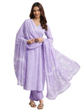 Libas Women'S Cotton Kurta Set (400227O_Lavender_L)