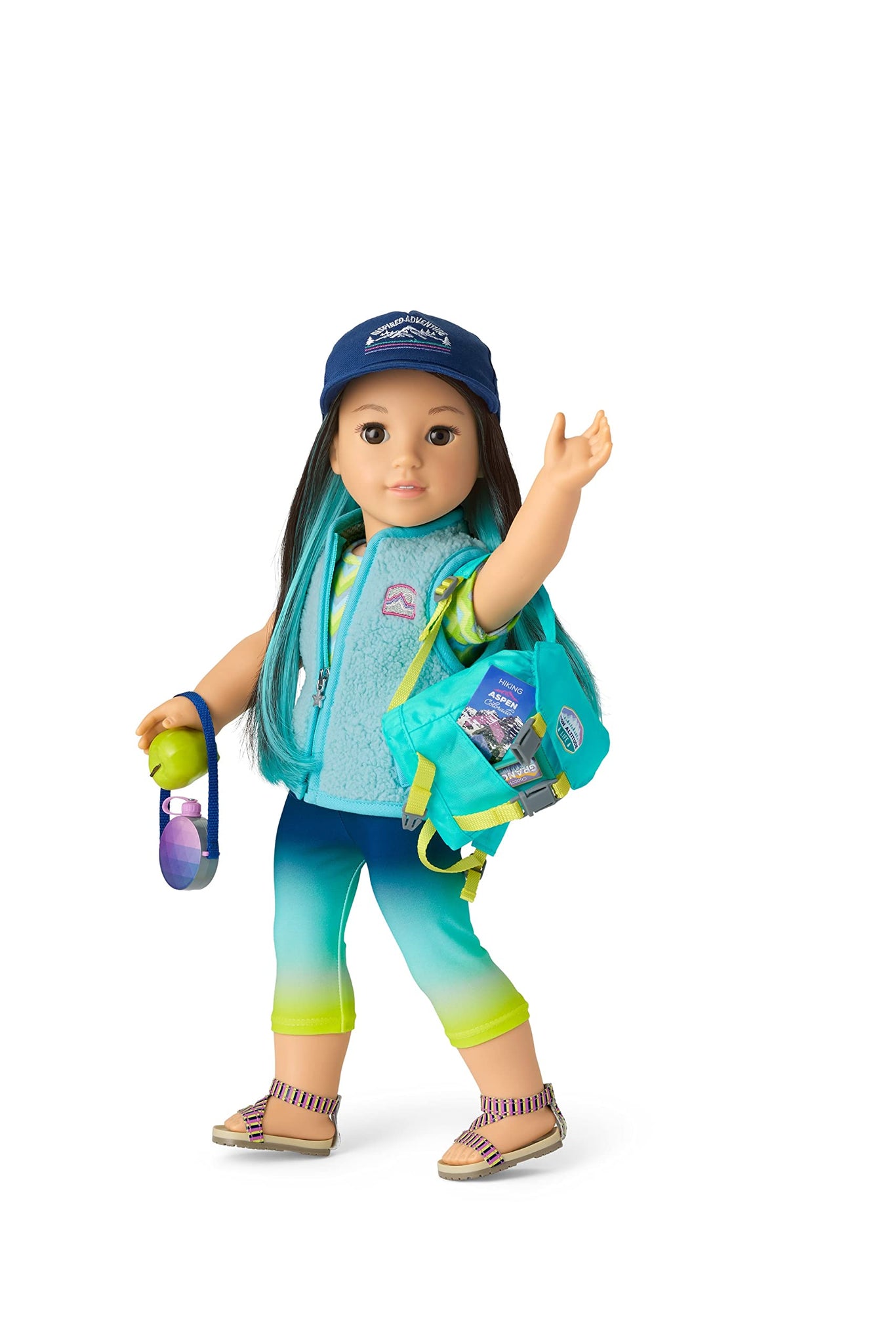 American Girl Corinne Tan Girl of the Year 2022 18-inch Doll Camping Accessories with Backpack and Canteen, For Ages 8+