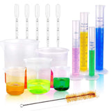 Sbt Instruments Science Lab Kit | Measuring Cylinders, Beakers, Plastic Droppers & Cleaning Brush Set | Laboratory Equipment For