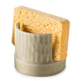 Zoeeker Kitchen Sponge Holder, Ceramics Sponge Dish Rack Sink Scrub Caddy for Scrubbers, Bathroom, Cute Kitchen Gadget Organizer