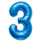 Northstar Balloons Number 3 Blue Helium Foil Balloon 34 inch