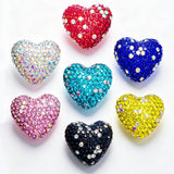 7PCS Rhinestone Heart Focal Beads for Beadable Pens