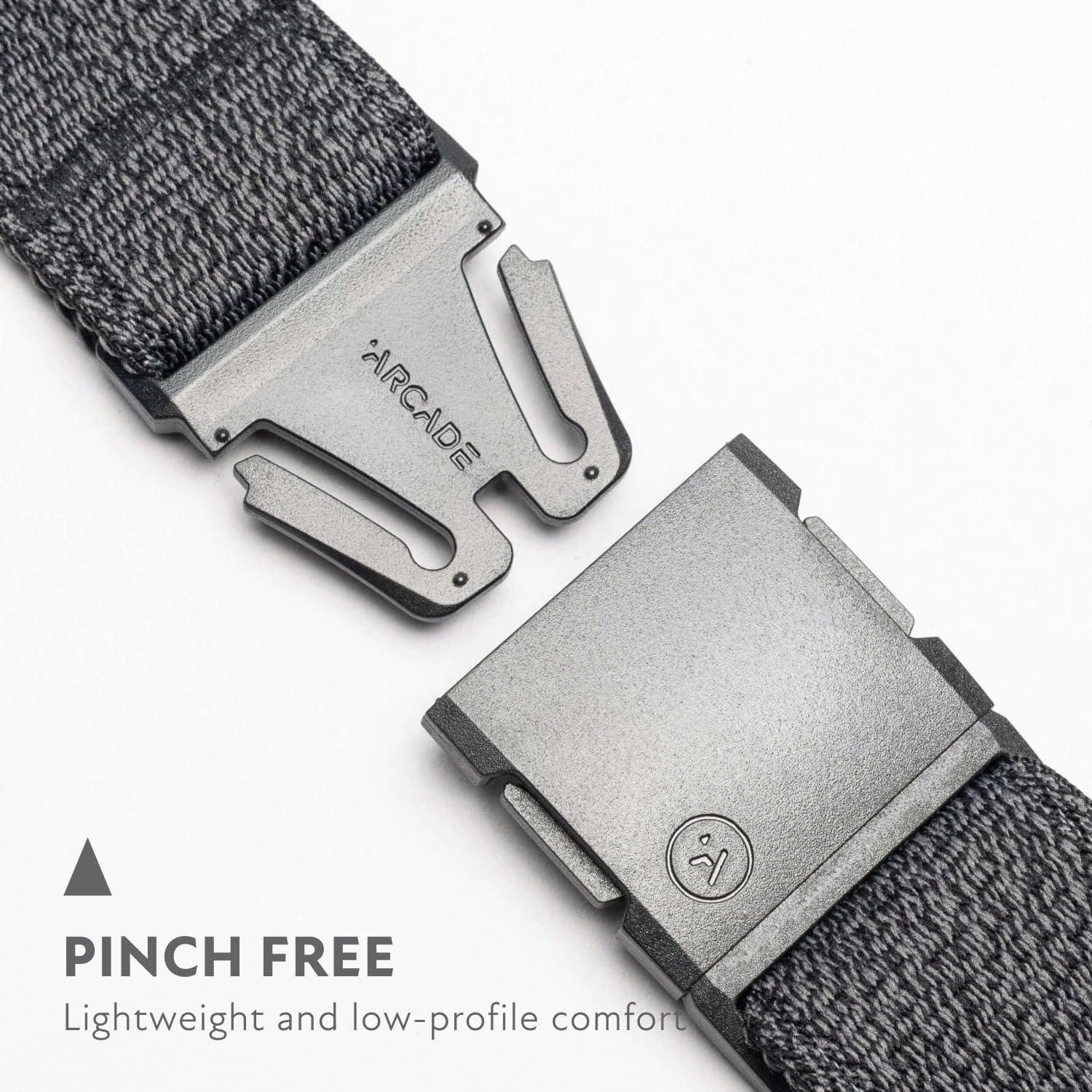 Arcade Belts A2 Atlas Unisex Adventure Belt: Heavy Duty Stretch, Metal Free Buckle, Heather Black