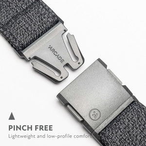 Arcade Belts A2 Atlas Unisex Adventure Belt: Heavy Duty Stretch, Metal Free Buckle, Heather Black