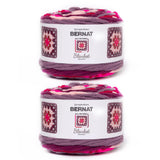 Bernat Blanket Granny Square Fruit Juice Yarn - 2 Pack of 240g / 8.5oz - 100% Polyester - #6 Super Bulky - 178Yards - Knitting/C