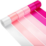 LIUYAXI Pink Satin Ribbon 2 Inch X 6 Rolls Total 60 Yards Double Faced Pink Ribbon Set for Gift Wrapping Craft Wedding Decoratio
