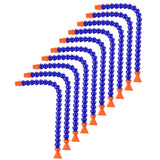 TOPPROS Pack of 10 Flat Nozzle 1/4PT Flexible Oil Coolant Pipe Hose Blue Orange ,for Lathe, Milling,Water Cooling
