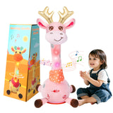 MILGEI Dancing Talking Giraffe Toy, Singing Musical Tummy Time Baby Toy with Volume Adjustment, 10 Childrens Songs Light Up Toy