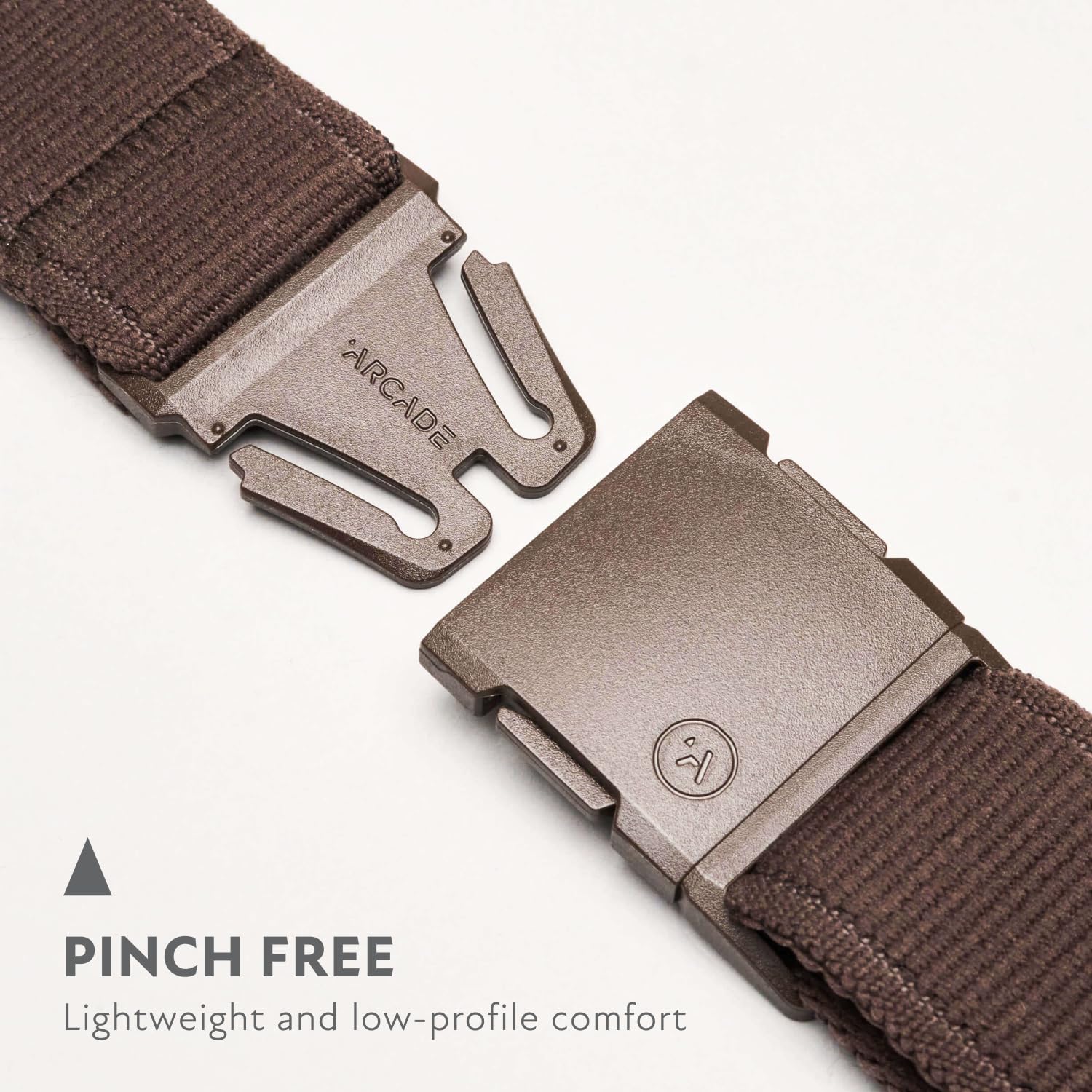 Arcade Belts A2 Atlas Unisex Adventure Belt: Heavy Duty Stretch, Metal Free Buckle, Medium Brown