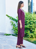 Sanisa Women'S Art Silk Sequence Embroidery Work Straight Kurta With Pant And Dupatta Set(143Kbd1553N-M_Purple6) Purple