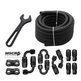 8AN 20FT Fuel Line Hose Kit with Fitting, Nylon Stainless Steel Braided 1/2 CPE Fuel Oil Hose- 11.12mm ID (AN8, Nylon)