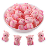 lovyomi 3D Shaped Silicone Beads for Pens, 12Pcs Pig Silicone Focal Beads for Keychain Making DIY Handicraft