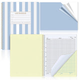 Affrolling Vertical Stripe Carbonless Lab Notebook Student Carbon Copy 8.5'' x 11'' 25 Sets of Pages 53 Pages Total Laboratory C