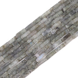 BEADIA Natural Spectrolite Tube Beads Rectangle 4x13mm 40cm/Strand Stone Beads for Jewelry Making
