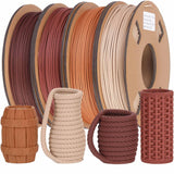 FXAAGFH 30% Real Wood Fiber 3D Printer Filament Bundle, 3 D PLA Printing Print Filament 1.75 mm, +/-0.03mm & 2.2 lbs, Walnut, Oa