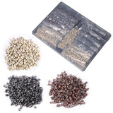 Micro Link Rings for Hair Extensions,Silicone Beads,Black/Brown/Light Blonde 1500 PCs 5mm Links for All Hair Colors(500 Each)