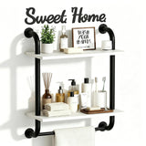 Tinpin 3 Tier Wall Shelves Over Toilet Rustic Industrial Floating Shelf