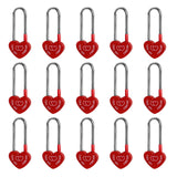 Gradleen 15 PCS Red 3.5 50mm Love Padlock Single Heart Lock,Love-You-Forever Metal Padlock for Lovelock Bridge,Wedding & Anniver