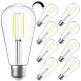 SHINESTAR Dimmable Edison Bulbs 60 Watt LED, Bright Daylight White 4000K, Vintage ST58 Antique LED Filament Bulbs, E26 Medium Ba