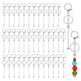 PEUTIER 40pcs Beadable Keychain Bars, Metal Beaded Keychain Blank Keychains Key Chain Charms Making Accessories for Craft DIY (S