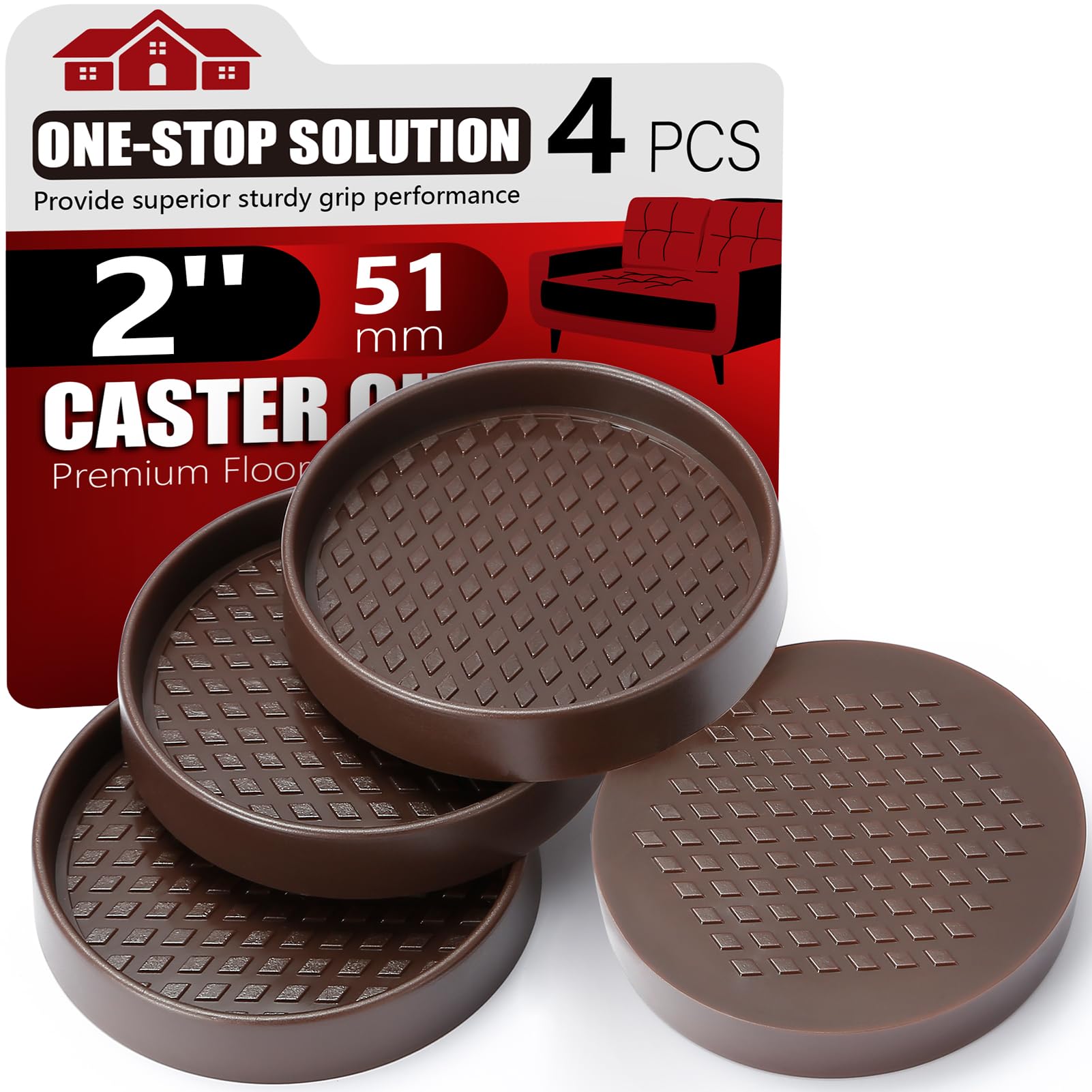 PROPA Non Slip Furniture Coasters - Premium Rubber Pads for Hardwood Floors | Anti Slip Furniture Pads | Floor Protectors and St
